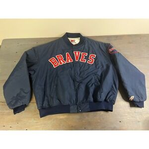 Vintage 90's Atlanta Braves Snap Closure Jacket Swingster Size XXL
